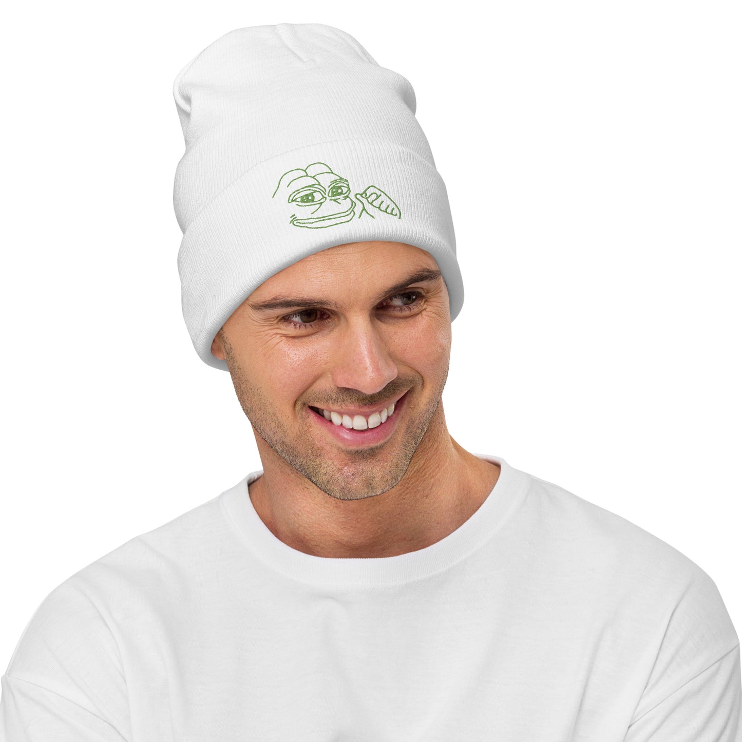 Pepe Memecoin Knit Beanie | MOAR Awareness Crypto Apparel
