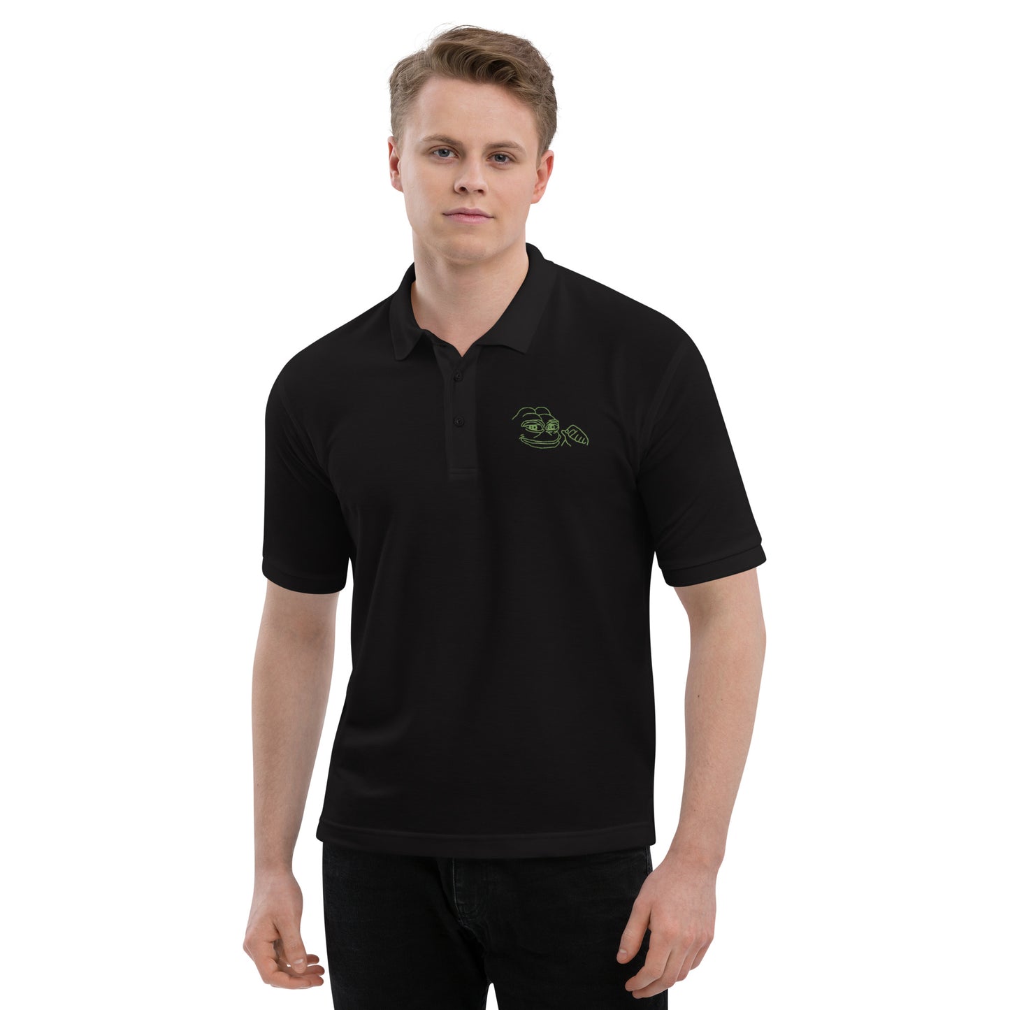PEPE Premium Polo | MOAR Awareness Crypto Apparel