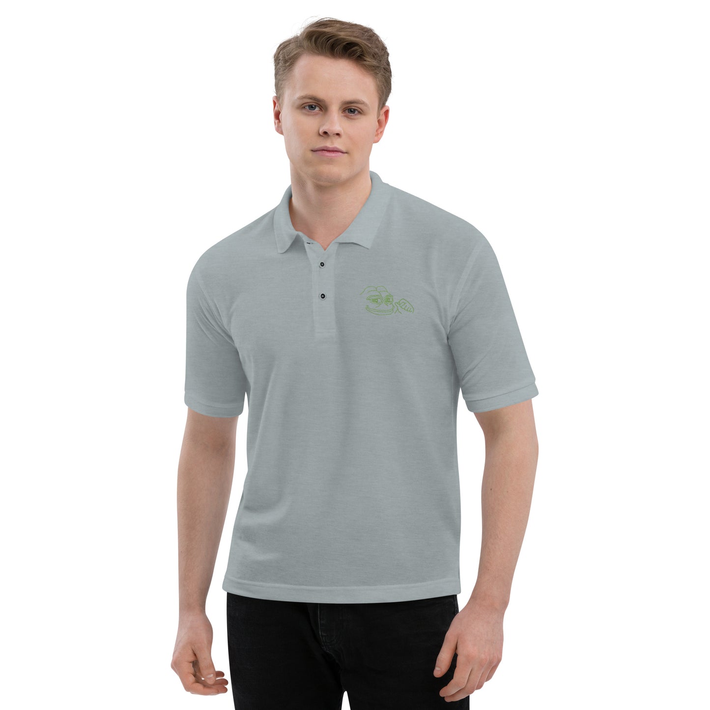 PEPE Premium Polo | MOAR Awareness Crypto Apparel