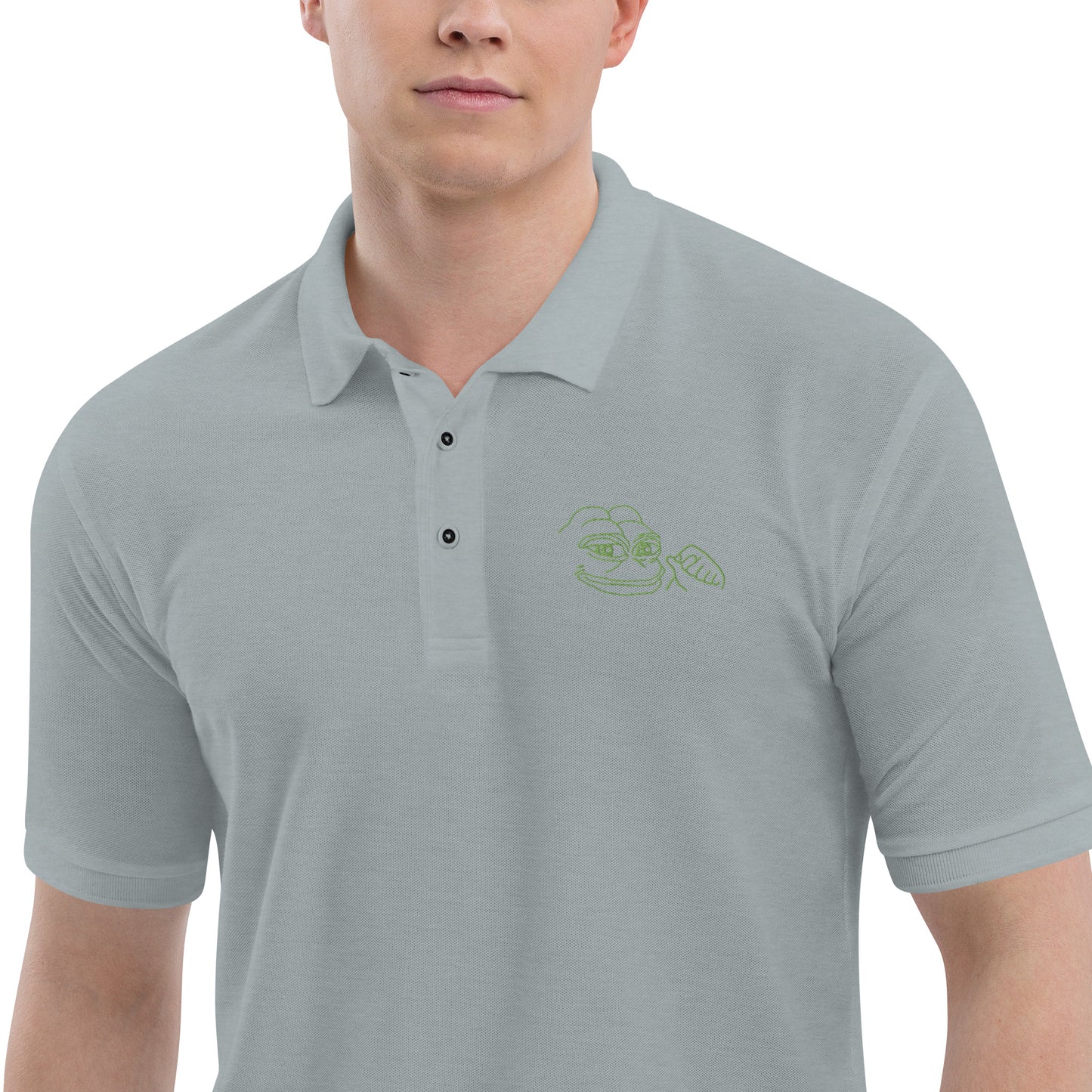 PEPE Premium Polo | MOAR Awareness Crypto Apparel
