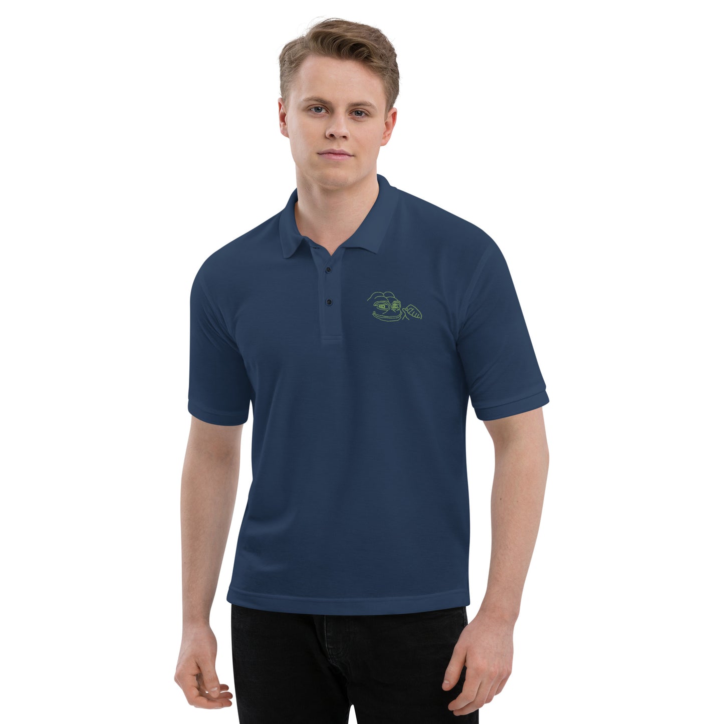 PEPE Premium Polo | MOAR Awareness Crypto Apparel