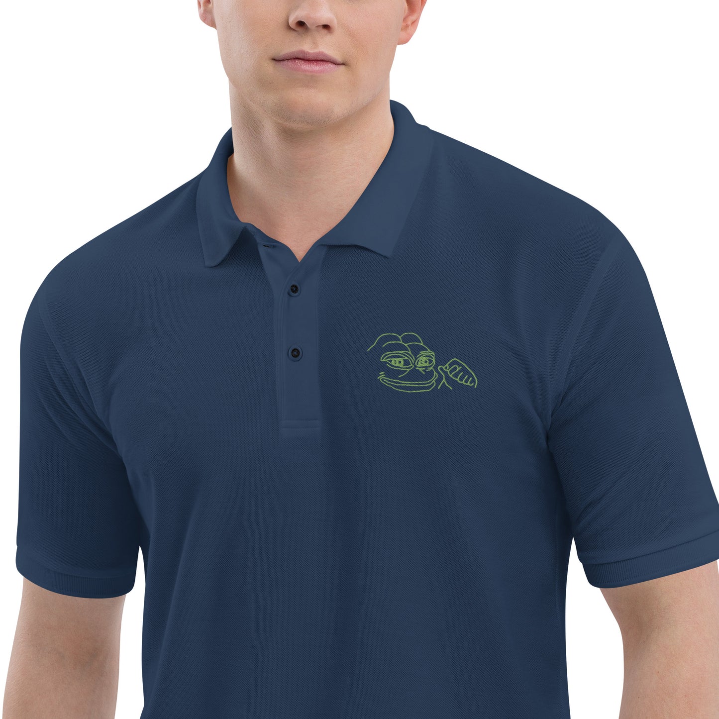 PEPE Premium Polo | MOAR Awareness Crypto Apparel