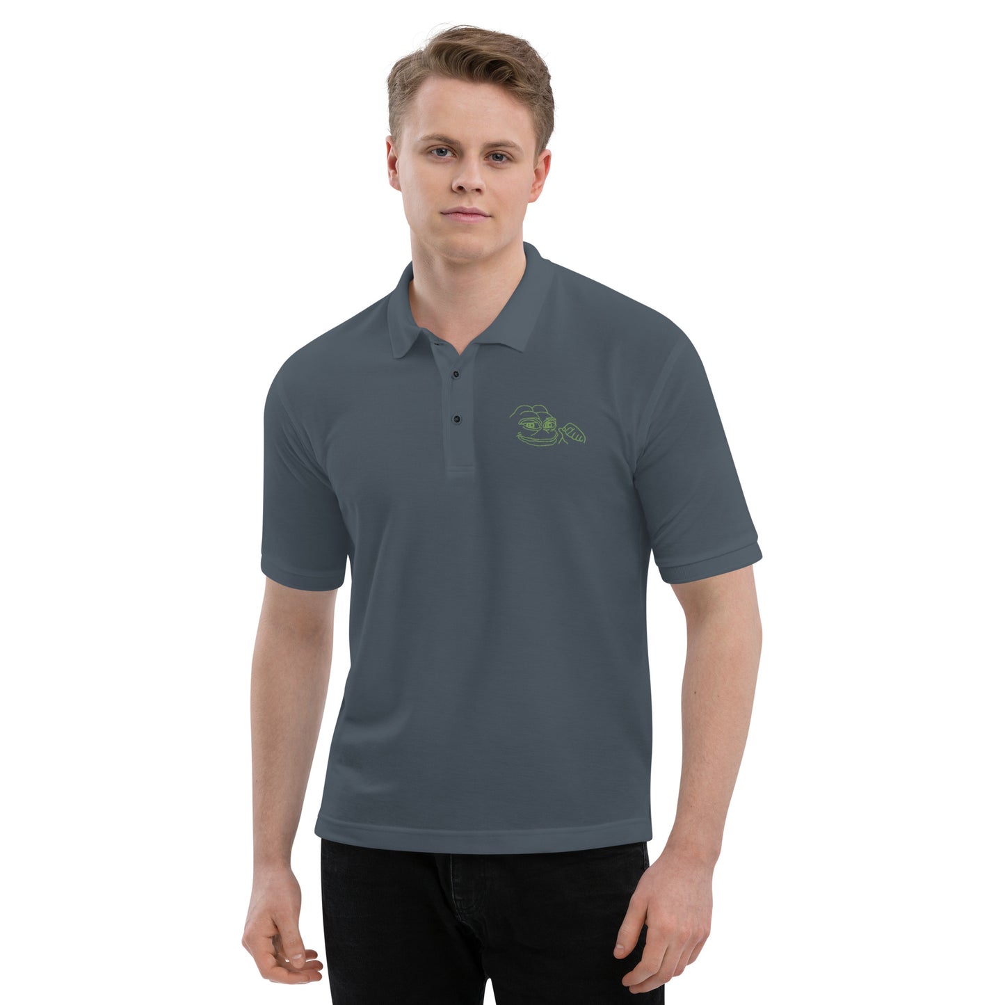 PEPE Premium Polo | MOAR Awareness Crypto Apparel