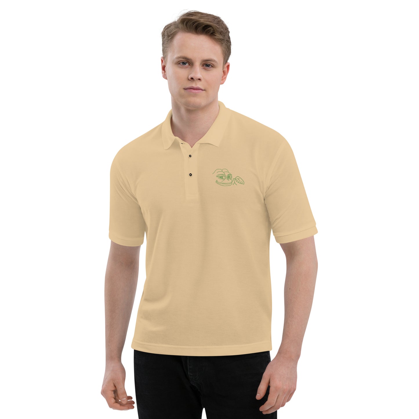 PEPE Premium Polo | MOAR Awareness Crypto Apparel