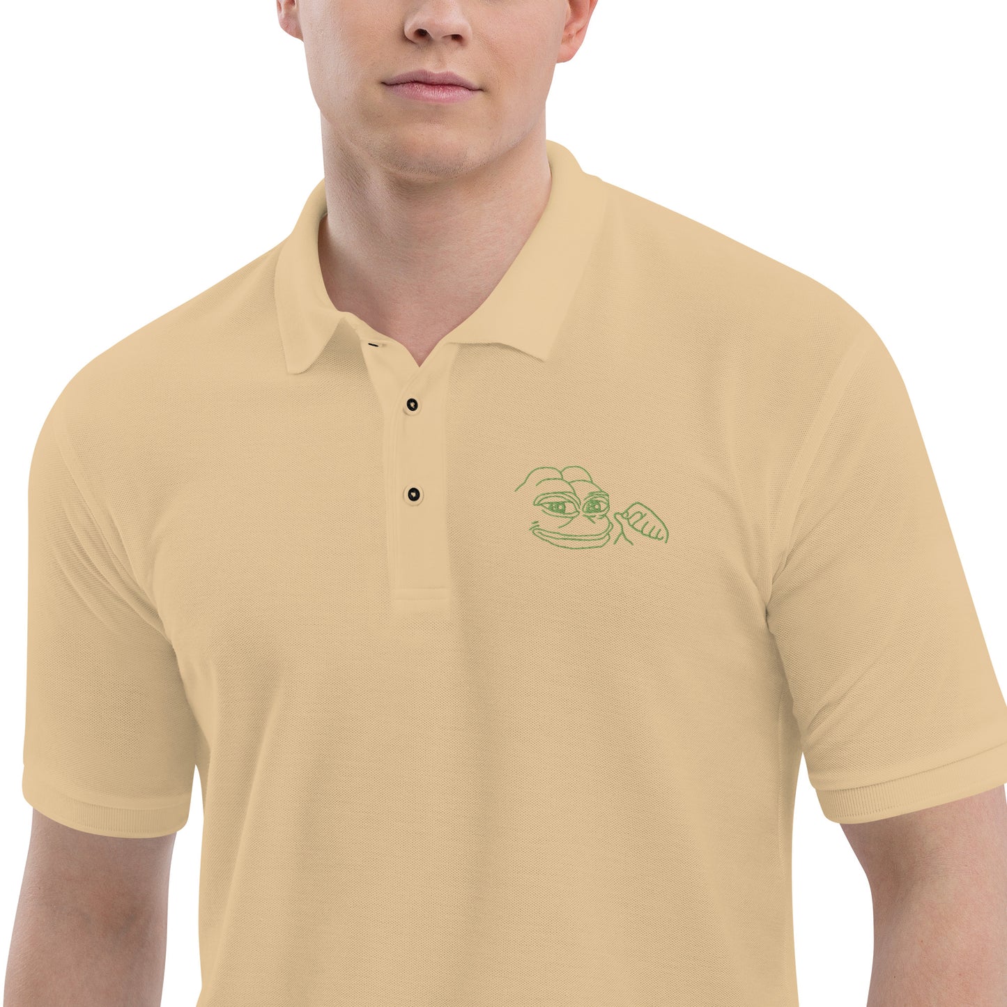 PEPE Premium Polo | MOAR Awareness Crypto Apparel