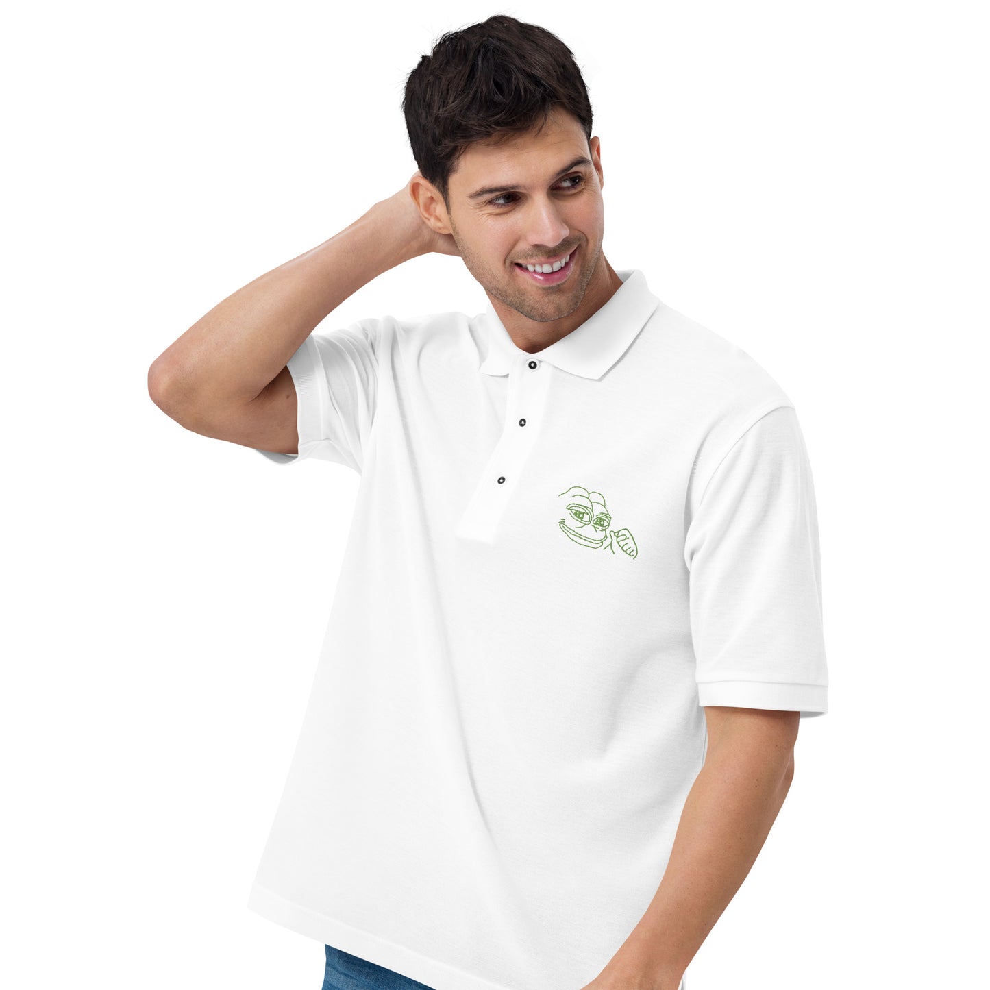 PEPE Premium Polo | MOAR Awareness Crypto Apparel